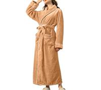 Genérico Pijama Con Botones Mujer Pijama Mujer Invierno Women Cozy Robes Soft Long Sleepwear Comfortable Bathrobe For Women Loose Loungewear Warm Sexy Conjunto De Khaki Xxxl