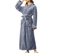 Genérico Pijama Con Botones Mujer Pijama Mujer Invierno Women Cozy Robes Soft Long Sleepwear Comfortable Bathrobe For Women Loose Loungewear Warm Sexy Conjunto De Navy Xxxl