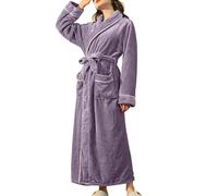 Genérico Pijama Con Botones Mujer Pijama Mujer Invierno Women Cozy Robes Soft Long Sleepwear Comfortable Bathrobe For Women Loose Loungewear Warm Sexy Conjunto De Purple M