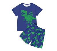 Genérico Pijama de 2 Piezas para niño Conjunto Dos Ropa Dormir Suave con Bolsillo Manga Corta Top Pantalones Pijamas Clásicos Lounwear Talla 5 y 14 años