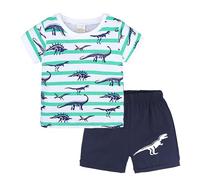 Genérico Pijama de 2 Piezas para niño Infantiles Imprimir Conjunto Pijamas con Botones Pantalones Cortos y Primavera, Verano Clásicos Lounwear Trajes 6 Meses a 7 años