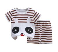 Genérico Pijama de 2 Piezas para niño,Infantiles Imprimir Conjunto Pijamas Ropa Descanso clásica Pantalones Cortos y Clásicos Lounwear Trajes 6 Meses a 7 años