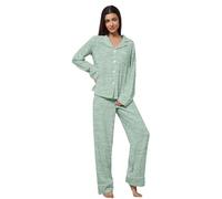 Genérico Pijama de Maternidad para Mujer de Tejido Acanalado - Conjunto de Ropa de Dormir de Dos Piezas para el Embarazo | Cómodo Pijama con Botones y Pierna Ancha