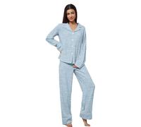 Genérico Pijama de Maternidad para Mujer de Tejido Acanalado - Conjunto de Ropa de Dormir de Dos Piezas para el Embarazo | Cómodo Pijama con Botones y Pierna Ancha
