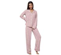 Genérico Pijama de Maternidad para Mujer de Tejido Acanalado - Conjunto de Ropa de Dormir de Dos Piezas para el Embarazo | Cómodo Pijama con Botones y Pierna Ancha