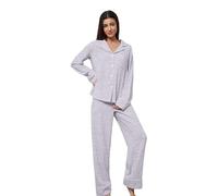 Genérico Pijama de Maternidad para Mujer de Tejido Acanalado - Conjunto de Ropa de Dormir de Dos Piezas para el Embarazo | Cómodo Pijama con Botones y Pierna Ancha