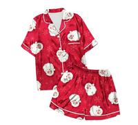 Genérico Pijama De Mujer Otoño - Conjunto De Pijama De Satén De Seda para Mujer 3 Piezas Lencería De Encaje Floral Ropa De Dormir con Bata Características
