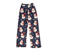Genérico Pijama Familiar Navidad Pijamas Divertidos Mujer Calentito Pijama Divertido Pantalon Polar de Navidad de Natal Moda Comodos Franela Pantalón Mujer Invierno Azul Oscuro M