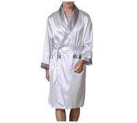 Genérico Pijama Hombre Corto Verano - Albornoz De Seda De Verano para Hombre Bata De BañO De Verano para Hombre Pijama De Seda Fina De Hielo Ropa De Casa De Talla Grande Pijamas Enteros De Hombre