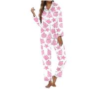 Genérico Pijama Invierno Mujer - Conjunto Manga Larga Estampado navideño Mujer Ropa Estar casa Festiva Vacaciones acogedoras Tejido térmico abrigado diseño Elegante cómodo Dormir Descansar Regalo