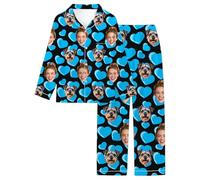 Genérico Pijama Invierno Mujer - Mujer Manga Larga Estampado Floral Acogedor Conjunto Noche Algodón Cómodo para Relajar Invierno Primavera Otoño