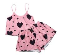 Genérico Pijama Mujer Algodon - Pantalones Cortos con Tirantes Y DiseñO De Estampado De Tiras Feeling Sweet 2024 Pure Pajama Lady Conjuntos Pijamas Mujer