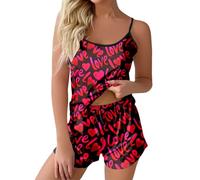 Genérico Pijama Mujer, Camisola Y Pantalones Cortos con Estampado Divertido Y Sexy para Mujer Pijama Sin Mangas para El Hogar Ropa De Dormir De Moda