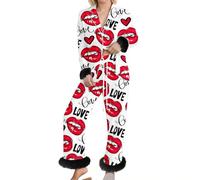 Genérico Pijama Mujer Invierno Pijama Mujer Conjunto de Dormir Económico Conjunto Básico Dos Piezas Manga Larga Y Pantalón Suave para Máxima Relajación En Noches De Invierno