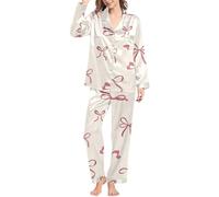 Genérico Pijama Mujer Invierno Pijama Mujer Conjunto de Dormir Económico Pijama Largo Escote V Ultra Suave con Corte Moderno Ideal para Descanso Y Bienestar En Invierno