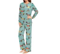 Genérico Pijama Mujer Invierno Pijama Mujer Conjunto Suave al Tacto Franela Manga Larga con Botones Y Pantalón Estampado Navideño Suave Y Cálido para Noches Festivas En Invierno