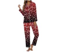 Genérico Pijama Mujer OtoñO - Femenino de Manga Larga Conjunto de Dormir Acogedor con Estampado Delicado para San Valentín Prenda Holgada de Descanso versátil Ideal para Uso doméstico Durante