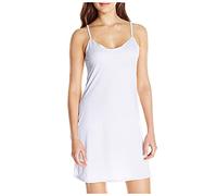 Genérico Pijama Mujer Seda Verano Pijama Familiar Inverno Las Mujeres Visten Solid Party V por Encima del Vestido De Las Mujeres Pijamas De Mujer Personalizado White L