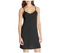 Genérico Pijama Mujer Seda Verano Pijama Familiar Inverno Las Mujeres Visten Solid Party V por Encima del Vestido De Las Mujeres Pijamas De Mujer Personalizado Black XXL