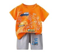 Genérico Pijama Niños Suave Verano,Camiseta y Pantalones Cortos Conjunto de Pijamas para bebés pequeños Color Liso, cómodo Albornoz niño Animal 2 a 11 años