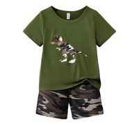 Genérico Pijama Niños Suave Verano,Conjunto de Dos Piezas Ropa Dormir con Bolsillo Pantalones Cortos y Top Pijamas Manga Corta Trajes 6 Meses a 7 años