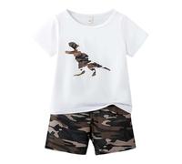 Genérico Pijama Niños Suave Verano,Conjunto de Dos Piezas Ropa Dormir con Bolsillo Pantalones Cortos y Top Pijamas Manga Corta Trajes 6 Meses a 7 años