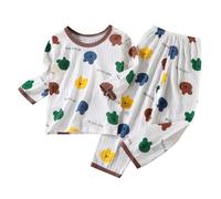 Genérico Pijama Niños Suave Verano,Infantil Ropa de Dormir 2 Piezas con Botones Manga Corta y Pantalones Cortos Top Pijamas Clásicos Lounwear para a 11 años