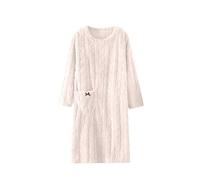 Genérico Pijama Sexy Mujer Pijama Entretiempo Mujer Pija Women S Flannel Nightgown Fuzzy Fleece Cozy Plush Warm Winter Pullover Loungewear Sleepdress with Pocket Conjuntos Verano White XL