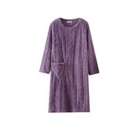 Genérico Pijama Sexy Mujer Pijama Entretiempo Mujer Pija Women S Flannel Nightgown Fuzzy Fleece Cozy Plush Warm Winter Pullover Loungewear Sleepdress with Pocket Conjuntos Verano Purple L