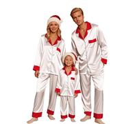 Genérico Pijamas de Navidad para la Familia con un Acabado de Satinado Suave, Pijama Que se Mantiene Fresco en Verano y Cálido en Invierno, Fácil de Cuidar y Planchar 03