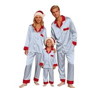 Genérico Pijamas Navidad Familia de Corte Clásico y Atemporal, Inversión en Calidad Que Durará Muchas Temporadas, Sensación de Lujo al Dormir Durante Las Fiestas 03