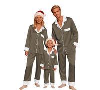 Genérico Pijamas Navidad Familia de Corte Clásico y Atemporal, Inversión en Calidad Que Durará Muchas Temporadas, Sensación de Lujo al Dormir Durante Las Fiestas 01