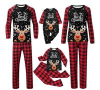 Genérico Pijamas Navidad Familia Largos Pijamas Navidad Pareja Abrigados Invierno Pijamas Navideños Familiares para Mujer Hombre Niños Bebe Pijamas Mangas Largas Cuello Redondo#D23