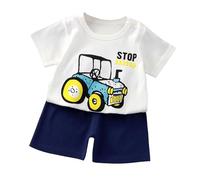 Genérico Pijamas Niños Manga Corta,Infantil Ropa de Dormir Conjunto para bebés y pequeños Corta Pantalones Cortos Pijama 2 Piezas Trajes 6 Meses a 7 años