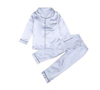 Genérico Pijamas Niños Manga Corta,Infantiles Imprimir Conjunto de para bebés y pequeños con Botones Lunares Top Pantalones Corta Ropa Dormir 2 a 11 años