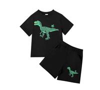 Genérico Pijamas Niños Manga Corta Infantiles Imprimir Conjunto de para bebés y pequeños Ropa Dormir Color Liso, cómodo Pijama 2 Piezas con Botones a 11 años