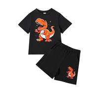 Genérico Pijamas Niños Manga Corta Infantiles Imprimir Conjunto de para bebés y pequeños Ropa Dormir Color Liso, cómodo Pijama 2 Piezas con Botones a 11 años