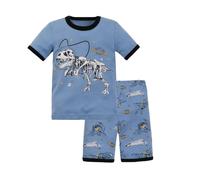 Genérico Pijamas Niños Manga Corta,Infantiles Imprimir Conjunto de Pijama 2 Piezas Pantalones Cortos y Ropa Albornoz niño Animal Trajes 6 Meses a 7 años