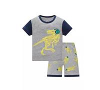 Genérico Pijamas Niños Manga Corta,Infantiles Imprimir Conjunto Pijama de 2 Piezas con Botones Ropa Dormir para Top Pantalones Albornoz niño Animal Talla 5 y 14 años
