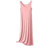 Genérico Pijamas para mujer de talla grande - Women'S Modal Halter-Neck Nightdress Pijama Thin Pijamas Cómodo Noche Esponjosa Pijamas de Color Puro Pijamas sin Mangas Noche Transpirable Camisas, O