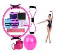 Generico Pilates Essentials Kit for Women, Pilates Ring And Ball Set, 25cm Figure 8 Resistance Band Yoga Bands for Stretching, Booty Bands for Working out Yoga Ball (E)