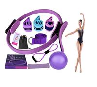 Generico Pilates Essentials Kit for Women, Pilates Ring And Ball Set, 25cm Figure 8 Resistance Band Yoga Bands for Stretching, Booty Bands for Working out Yoga Ball (C)