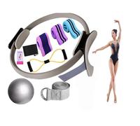 Generico Pilates Essentials Kit for Women, Pilates Ring And Ball Set, 25cm Figure 8 Resistance Band Yoga Bands for Stretching, Booty Bands for Working out Yoga Ball (B)