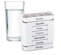 Genérico Pill Organizer - ABS | 7 Day 4 Times Daily Stackable Medication Storage Box | Portable Weekly Health Management Pill Case, Box For Travel Home Elderly Care