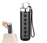 Genérico Pill Organizer - Portable Metal Medicine Container | 7-Day Aluminium Supplement Storage Box | Compact Waterproof Travel Case For Adults Seniors Caregivers | Home Office Gym Camping Trips
