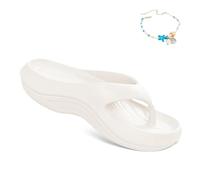 Genérico Pillow Arch Support Flip Flops for Women, Arch Support Sandals Recovery Flipflops Orthopedic Slides, Soft Comfort Lightweight (White,38)
