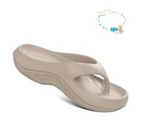 Genérico Pillow Arch Support Flip Flops for Women, Arch Support Sandals Recovery Flipflops Orthopedic Slides, Soft Comfort Lightweight (Grey,38)