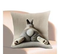 Genérico Pillow Cover - Short Plush, 17.7x17.7in Easter Pillow 3D Rabbit Design | Soft Removable Holiday Throw Pillows Case, Easter Pillows Cover For Living Room, Bedroom, Sofa, Festive Home Decor