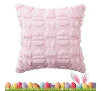 Genérico Pillow Covers - Rabbit Egg Pattern, Soft Easter Pillowcase, Festive Spring Cushion Case, Decorative Holiday Sofa Sleeve, Top Performance Home Category, 45x45cm Pink Linen Material