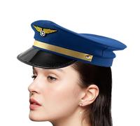 Genérico Pilot Captain Hat Airline Disfraz Pilot Hat Airplane Pilot Pily Pilot para cosplay proporciona comodidad y capacidad de ajuste para el desgaste de todo el día que busca ropa